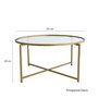 Hanah Home Gold Sun S404 Mesa de Centro con Cristal Templado Dorado